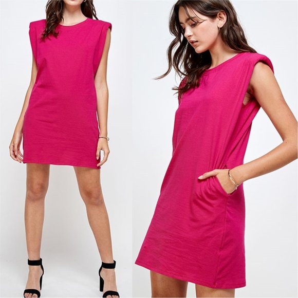 MODERN GIRL Padded Shoulder Shift dress - …